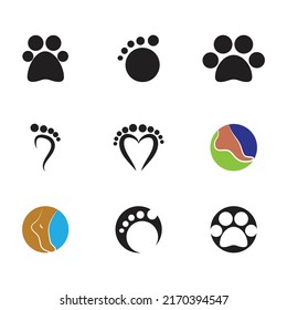 Naturaleza del símbolo del vector de la plantilla de logotipo de pie