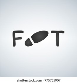 Foot logo typographic concept