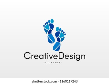 Foot logotype.  Easy to edit change size, color, and text