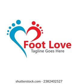 foot love logo vector icon illustration design 