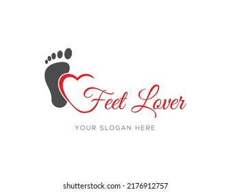 Foot Lover Logo For Feet Fetish For Female Beauty Foot. 