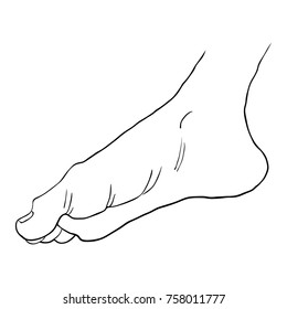 foot male bottom out side vector illustration