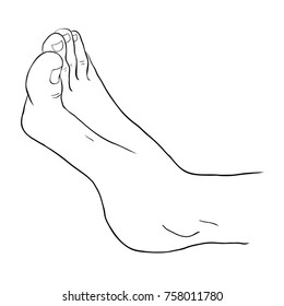 the foot a male bottom out. vector illustration