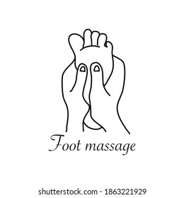 Foot Massage Black Color Logo Vector 