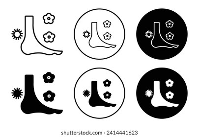 foot massage flat line icon set. foot massage Thin line illustration vector