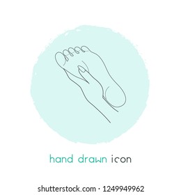 Foot massage icon line element. Vector illustration of foot massage icon line isolated on clean background for your web mobile app logo design.