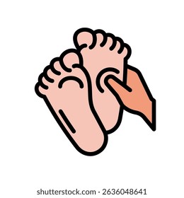 Foot Massage Icon Lineal Color Vector Illustration