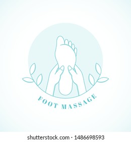 Foot massage icon, foot massages are performed using the hands. 