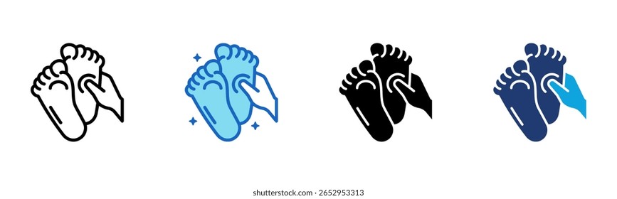 Foot Massage icon Multi Style Vector Illustration