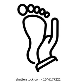 Foot massage icon. Outline foot massage vector icon for web design isolated on white background