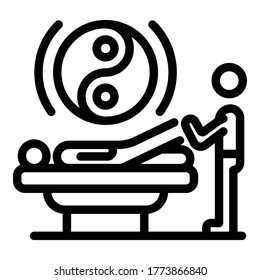 Icono de masaje de pies. Icono de vector de masaje de pies de contorno para diseño web aislado en fondo blanco
