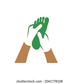 foot massage icon, foot massage symbol, vector art.