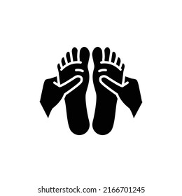 Foot massage line color icon.  Physiotherapy, acupuncture, rehabilitation. Isolated vector element. Outline pictogram for web page, mobile app, promo