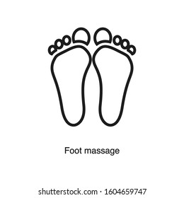 Foot massage linear icon vector on white background. Black icon illustration