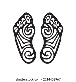 
foot massage. massage lines. icon. footprints. logo. simple icon. black vector illustration