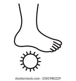 Foot massage orthopedic ball icon Black and white logo