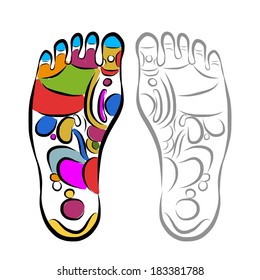 Foot massage reflexology, sketch for your design