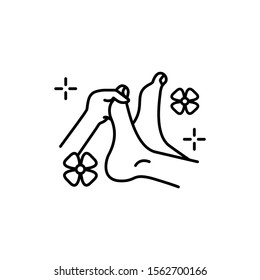 Foot massage relaxing icon. Simple line, outline vector of culture Thailand icons for ui and ux, website or mobile application