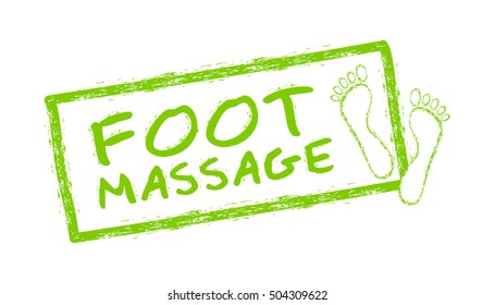 Foot Massage Stamp. Reflexology. Stock Vector. Flat Design. 