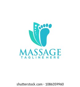 foot massage therapy logo vector illustration