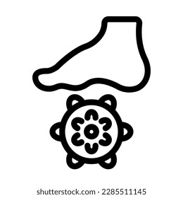 Foot Massage Vector Line Icon Design