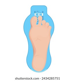 Foot Measurer device for kids and adults. Footwear size vector illustration design. Shoes length on ruler