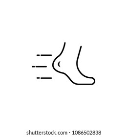 foot in motion icon. Element of speed for mobile concept and web apps illustration. Thin line icon for website design and development, app development. Premium icon on white background