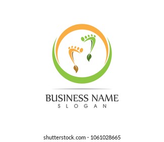 Foot nature leaf logo design illustration