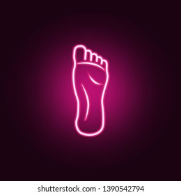 Foot neon icon. Elements of body parts set. Simple icon for websites, web design, mobile app, info graphics
