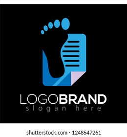 foot note paper logo icon vector