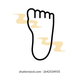 Foot odor icon illustration vector
