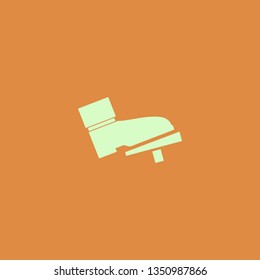 foot on the pedal vector icon. flat design