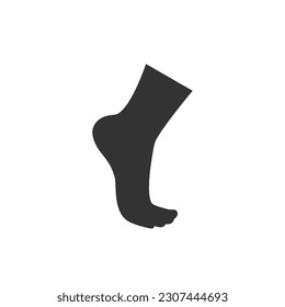 Foot on toes or podiatry flat style vector icon