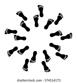 Foot on white background. Vector illustration.