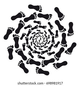 Foot on white background. Vector illustration.