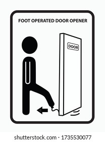 Foot Operated Door Opener Vector Illustration.