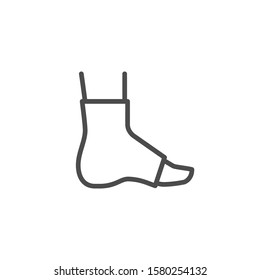 Foot orthopedic cast line outline icon svg