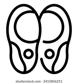 Foot orthopedic insoles icon outline vector. Wear heel. Heel valgus
