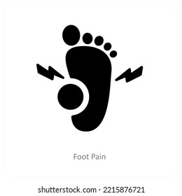 foot pain and ache icon concept