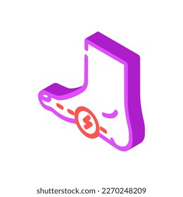 foot pain body ache isometric icon vector. foot pain body ache sign. isolated symbol illustration