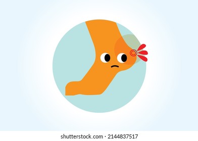 Diseño vectorial de iconos de Dolor de Pie