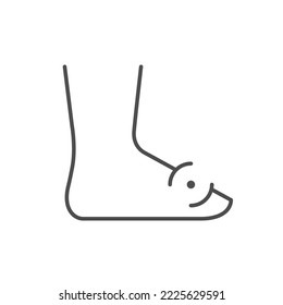 Foot pain line outline icon