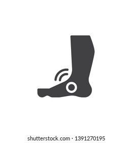 Foot pain vector icon. Flatfoot filled flat sign for mobile concept and web design. Ankle Injury glyph icon. Foot pathology symbol, logo illustration. Pixel perfect vector graphics