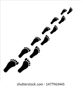 Foot pairs vector with white background.