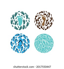 Foot palm icon design set bundle template isolated