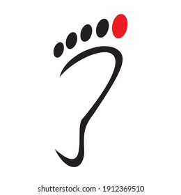 Fotpalm-Symbol-Vorlage, Vektorgrafik