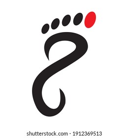 Fotpalm-Symbol-Vorlage, Vektorgrafik