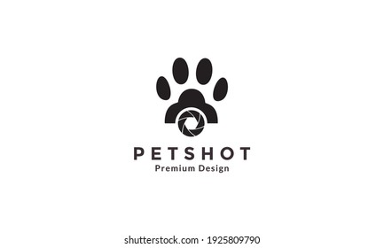 foot pets or dog with camera sign logo design vector icon symbol graphic illustration