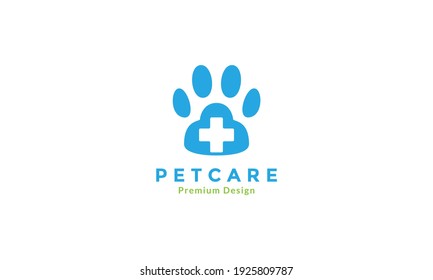 foot pets or dog care health with cross sign logo design vector icon symbol graphic illustration