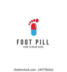 foot pill logo vector icon